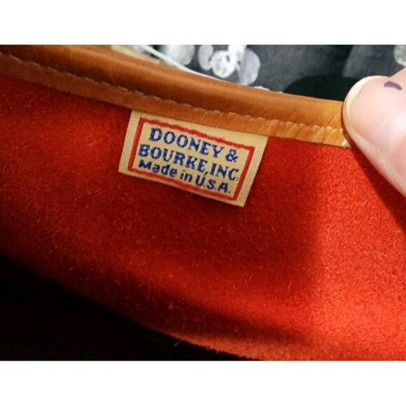 80s Dooney & Bourke Carpet Bag Small Persimmon Red Purse Satchel Tote Crossbody - Picture 11 of 16